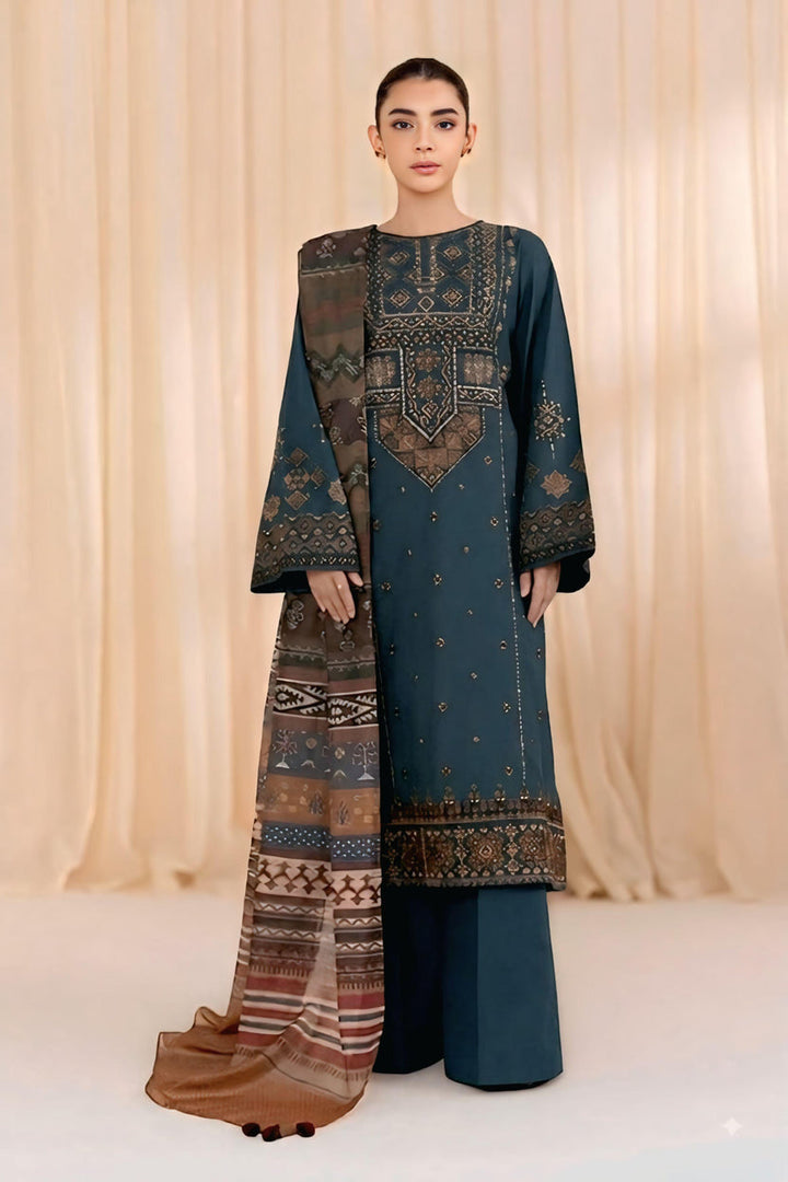 DHANAK EMB 3PC SUIT ZA -101212