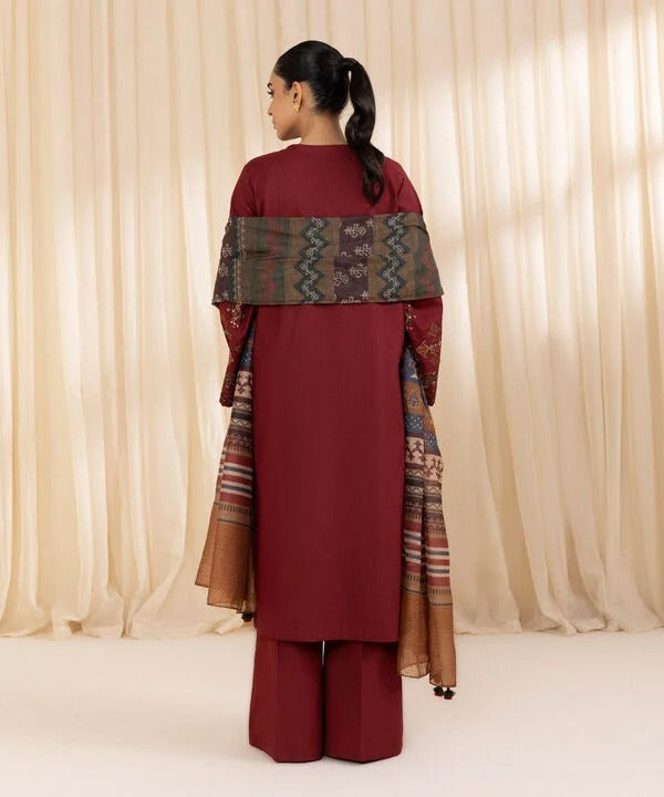 EXCLUSIVE 3PC HEAVY EMBROIDERED LAWN ENSEMBLE - 425 - View 2