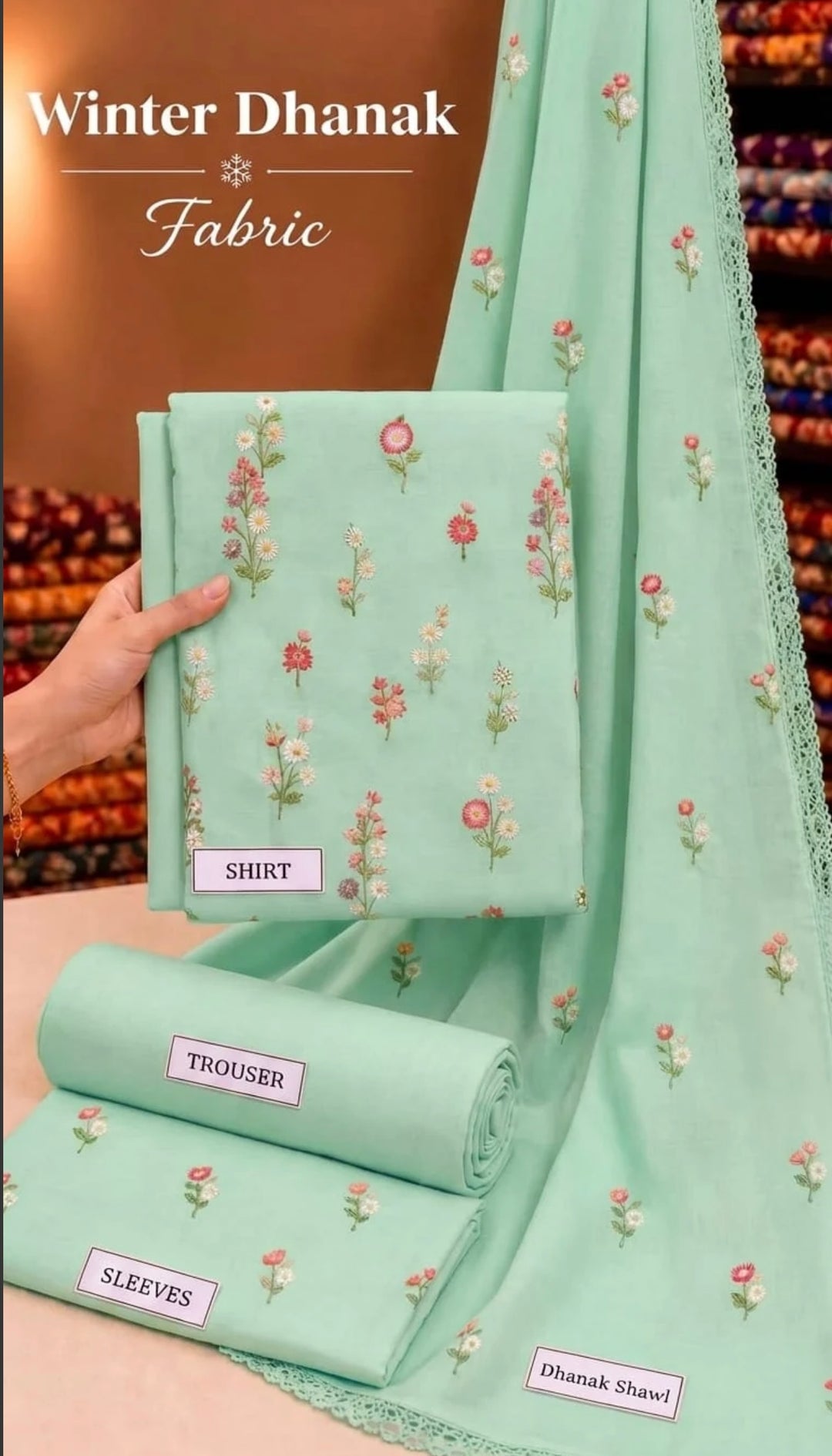 Booti Dhanak Embroidered 3-Piece Un-Stiched