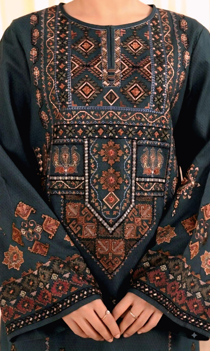 DHANAK EMB 3PC SUIT ZA -101212
