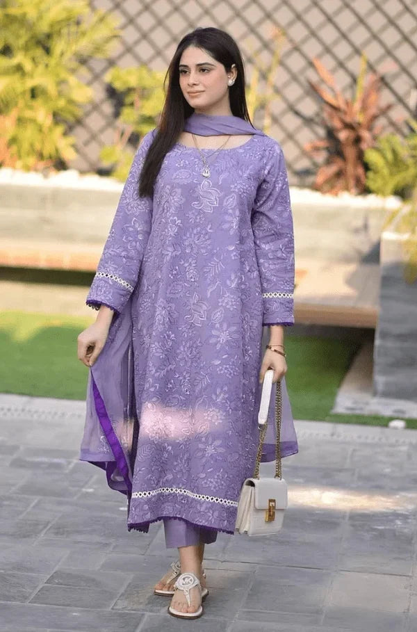 3PC EMBROIDERED UNSTICHED ARTICLE BA-3088