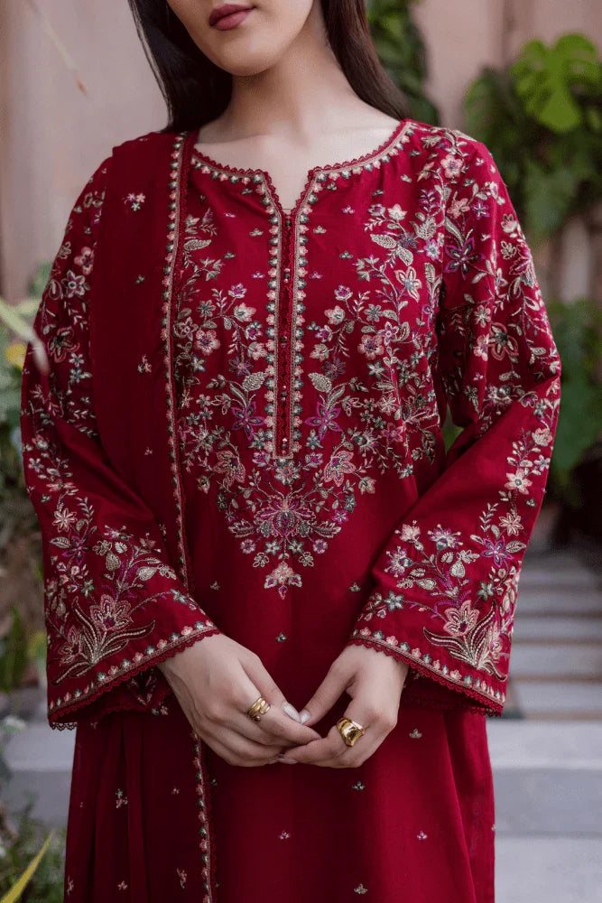 3PC EMBROIDERED LAWN SUIT - SR-620